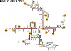 阪神バス路線図　西宮